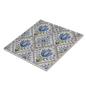 Blue Dutch Delft Pattern  Tegeltje (Zijkant)