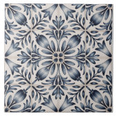 Blue Dutch Delft Pattern Tegeltje (Voorkant)