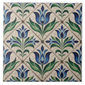 Blue Dutch Delft Pattern Tegeltje (Voorkant)