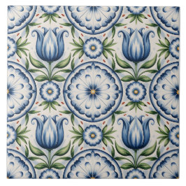 Blue Dutch Delft Pattern  Tegeltje