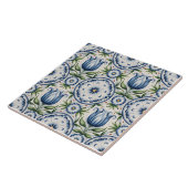 Blue Dutch Delft Pattern  Tegeltje (Zijkant)