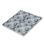 Blue Dutch Delft Pattern Tegeltje (Zijkant)