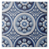 Blue Dutch Delft Pattern  Tegeltje (Voorkant)