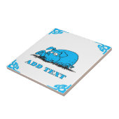 Blue Dutch Hog Delft Look Tegeltje (Zijkant)