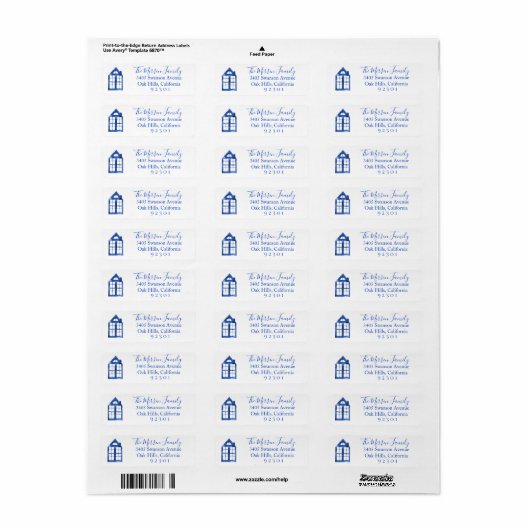 Blue Dutch Home Return Label (Full Sheet)