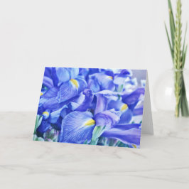 Blue Dutch Iris Flowers Abstracte Note Kaart