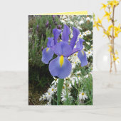 Blue Dutch Iris Flowers Floral Card Kaart (Gele Bloem)