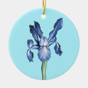 Blue Dutch Iris - Keramisch Ornament