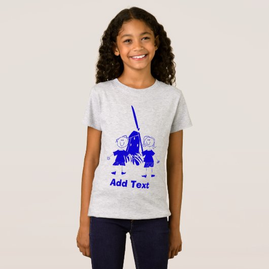 Blue Dutch Stick Kinder T-Shirt (Voorkant volledig)