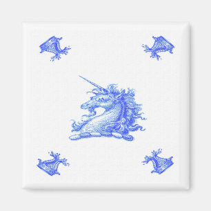 Blue Dutch Unicorn Old Magneet