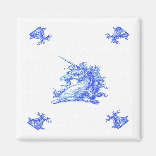 Blue Dutch Unicorn Old Magneet (Voorkant)