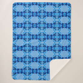 Blue Dye Heart Sherpa Deken