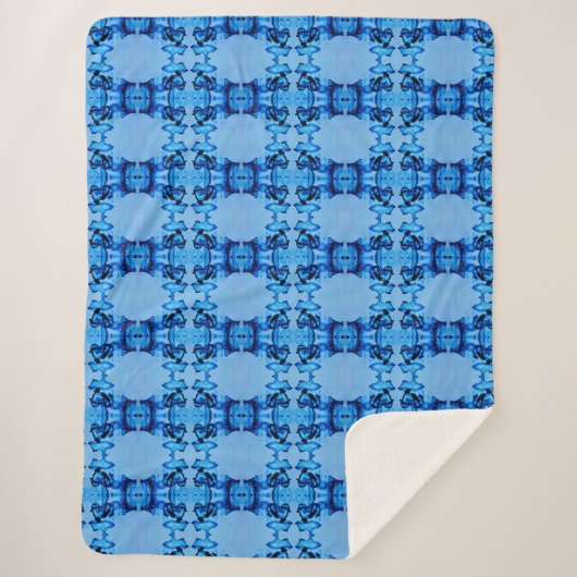 Blue Dye Heart Sherpa Deken (Voorkant)