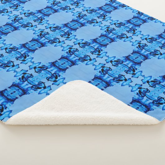 Blue Dye Heart Sherpa Deken (3/4)