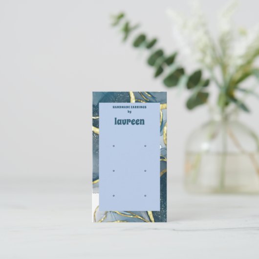 Blue Earring Display Visitekaartje (Staand voorkant)