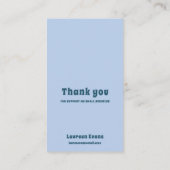 Blue Earring Display Visitekaartje (Achterkant)