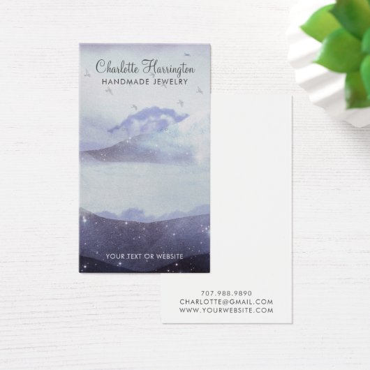 Blue Earring Sieraden Bergen Wolken Display Kaart (Bureau)