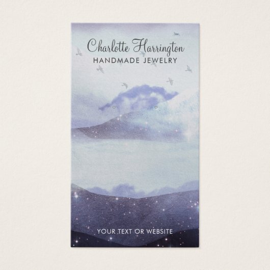 Blue Earring Sieraden Bergen Wolken Display Kaart (Voorkant)