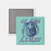 Blue Earth Abstracte Vaatwasser Magneet (Voorkant / Achterkant)