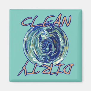 Blue Earth Abstracte wasmachine Magnet
