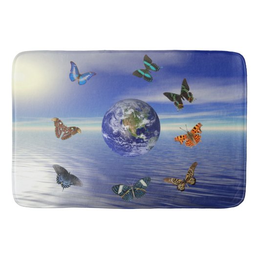 Blue Earth Butterflies Badmat (Voorkant)