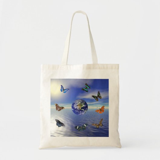 Blue Earth Butterflies Canvas tas (Voorkant)