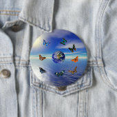 Blue Earth Butterflies Ronde Button 4,0 Cm (In situ)