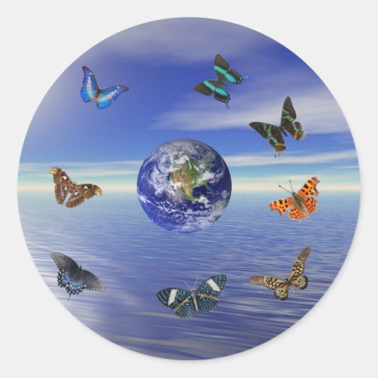 Blue Earth Butterflies Sticker (Voorkant)