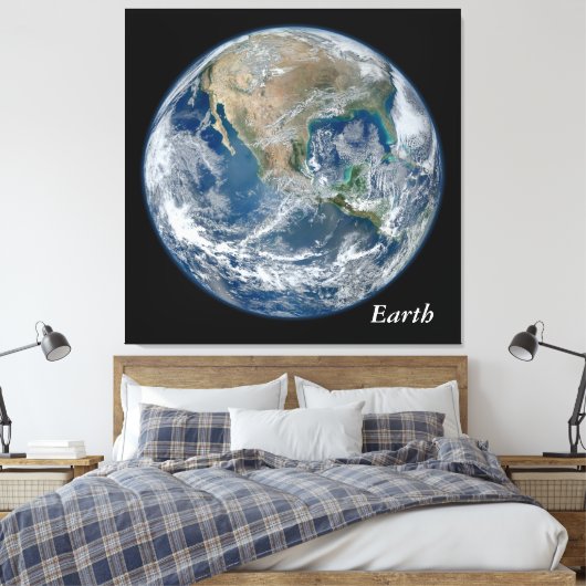 Blue Earth - Canvas Afdruk (Insitu (Slaapkamer))