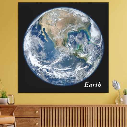 Blue Earth - Canvas Afdruk (Insitu (Woonkamer))