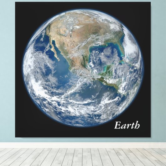Blue Earth - Canvas Afdruk (Insitu (Houten vloer))