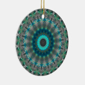 Blue Earth Mandala Kaleidoscoop patroon Keramisch Ornament (Rechts)