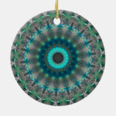 Blue Earth Mandala Kaleidoscoop patroon Keramisch Ornament (Achterkant)
