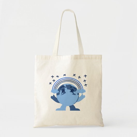 Blue Earth Pattern Canvas tas (Voorkant)