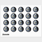 Blue Earth Round Sticker (Vel)