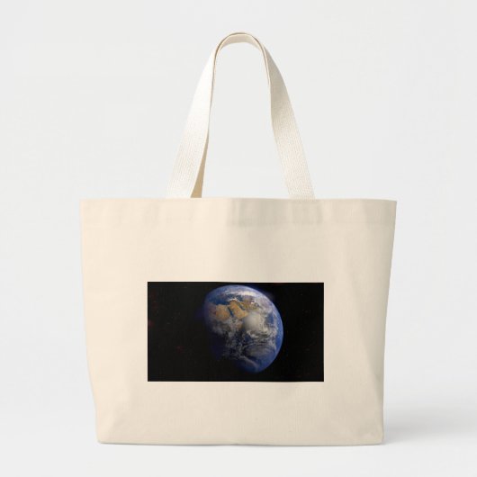 Blue Earth van Space Inspirerend Grote Tote Bag (Voorkant)
