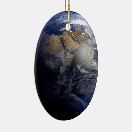 Blue Earth van Space Inspirerend Keramisch Ornament (Rechts)