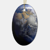 Blue Earth van Space Inspirerend Keramisch Ornament (Links)