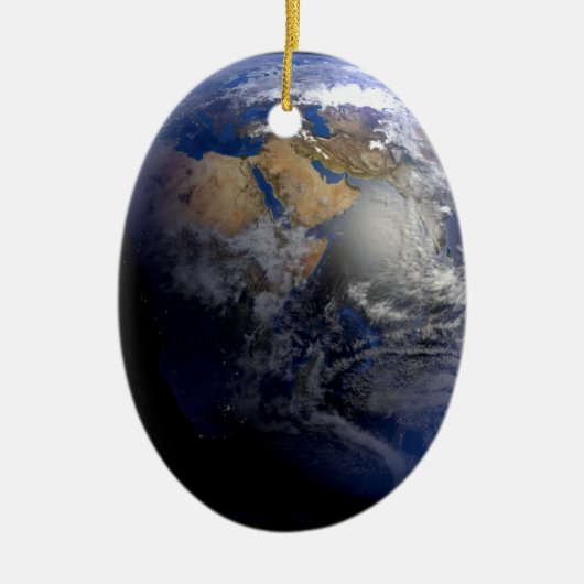 Blue Earth van Space Inspirerend Keramisch Ornament (Voorkant)