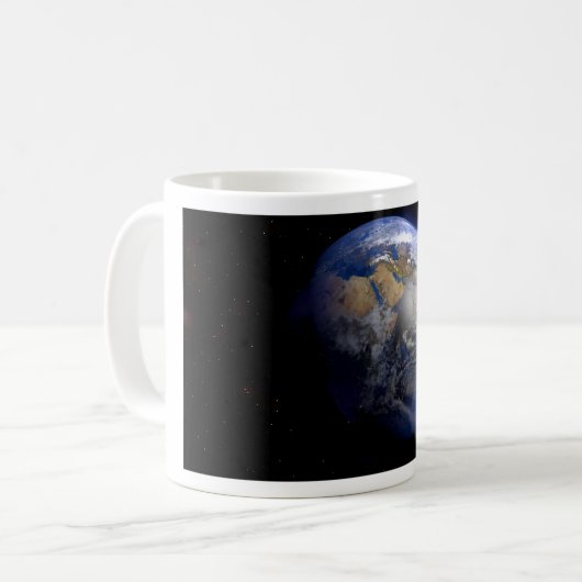 Blue Earth van Space Inspirerend Koffiemok (Voorkant links)