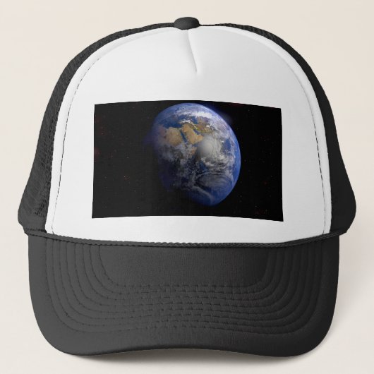 Blue Earth van Space Inspirerend Trucker Pet (Voorkant)
