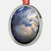 Blue Earth van Space Inspirerend Wereldbol Wereld Metalen Ornament (Links)
