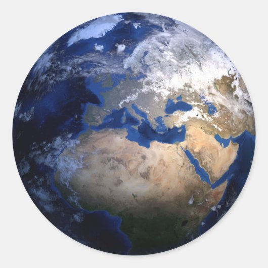 Blue Earth van Space Inspirerend Wereldbol Wereld Ronde Sticker (Voorkant)