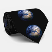 Blue Earth van Space Inspirerend Wereldbol Wereld Stropdas (Opgerold)