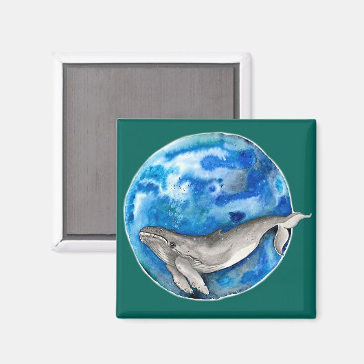 Blue Earth Whale Magneet (Voorkant / Achterkant)