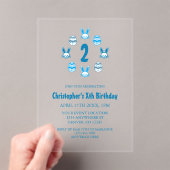 Blue Easter 2nd Birthday Acryl Uitnodigingen (Insitu (Draagbaar))