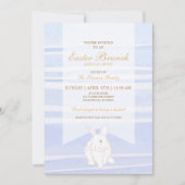 Blue Easter Brunch Bunny Invitation - Waterverf Kaart (Voorkant)