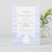 Blue Easter Brunch Bunny Invitation - Waterverf Kaart (Staand voorkant)