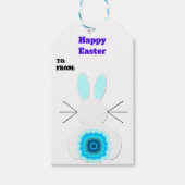 Blue Easter Bunny Cadeaulabel (Voorkant)