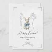 Blue Easter Bunny Wenskaart Kaart (Voorkant)
